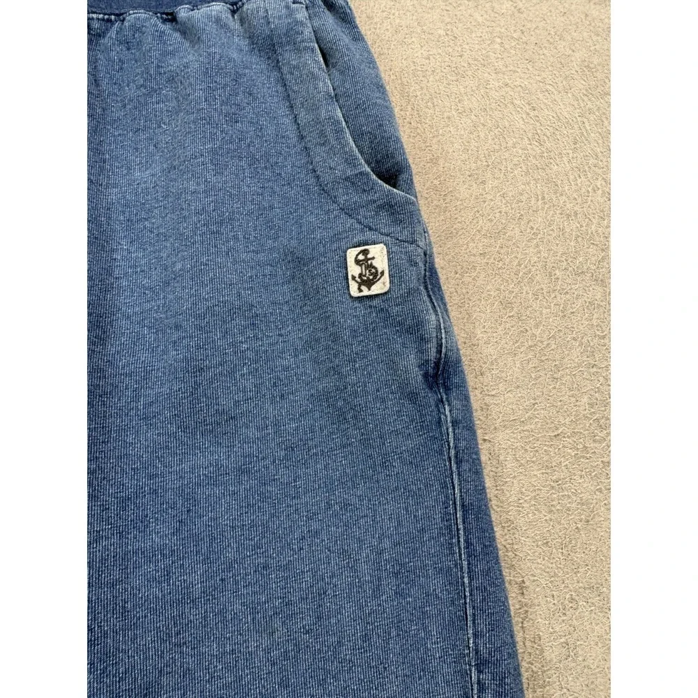 Quaker Marine Dark Wash Indigo Loopback Terry‎ Joggers (Men's Large) Blue